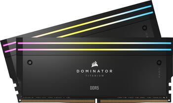 DDR5RAM 2x 48GB DDR5-6600 Corsair Dominator Titanium RGB schwarz DIMM on-die ECC, CL32-39-39-76 Kit