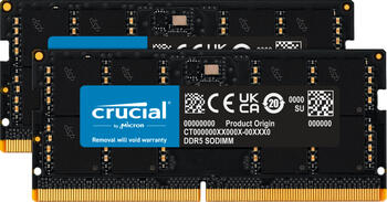DDR5RAM 2x 32GB DDR5-4800 Crucial SO-DIMM on-die ECC, CL40-39-39 Kit