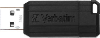 16 GB Verbatim Store  n  Go PinStripe schwarz USB 2.0 Stick Lesen: 16-20MB/s, Schreiben: 9-10MB/s