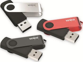 3x 16 GB Verico Flip, silber,rot,schwarz, USB 2.0 Stick lesen: 28MB/s, schreiben: 6,5MB/s
