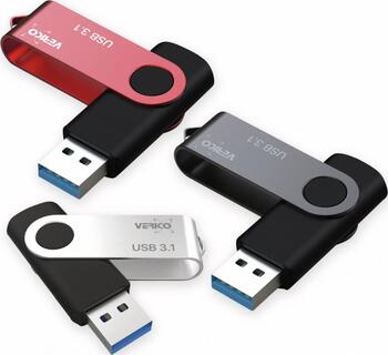 3x 32 GB Verico Flip, silber,rot,schwarz, USB 3.1 Stick lesen: 35MB/s, schreiben: 20MB/s