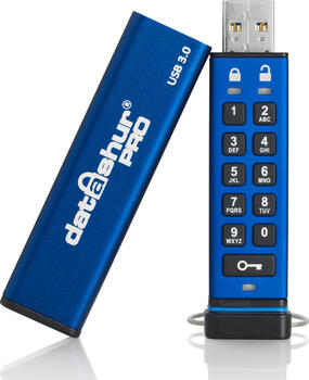 64 GB iStorage datAshur Pro USB-Stick, USB-A 3.0, lesen: 116MB/s, schreiben: 43MB/s