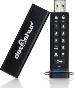 4 GB iStorage datAshur USB-Stick, USB-A 2.0, lesen: 27MB/s, schreiben: 24MB/a