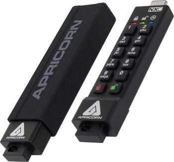 4 GB Apricorn Aegis Secure Key 3NXC USB-Stick, USB-C 3.0, lesen: 77MB/s, schreiben: 72MB/s