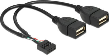 Delock Kabel USB 2.0 Typ-A 2 x Buchse auf Pin Header 