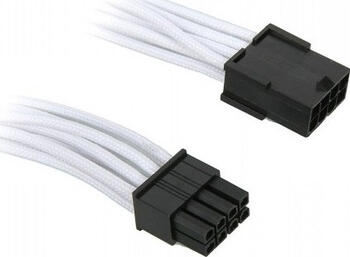 8-Pin PCIe Verlängerung 45cm - sleeved weiß/schwarz 