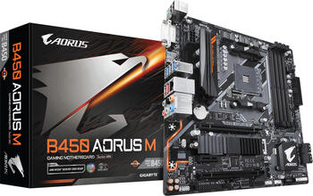 Gigabyte B450 Aorus M &micro;ATX Sockel AM4 Mainboard 4x DDR4 max&period; 64GB&comma; HDMI&comma; DVI