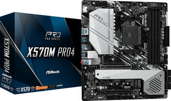 ASRock X570M Pro4, µATX Mainboard, 4x DDR4, max. 128GB, 1x HDMI 2.0, 1x USB-C 3.1