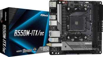 ASRock B550M-ITX/ac, Mini-ITX Mainboard, 2x DDR4, max. 64GB, 1x HDMI 2.1, 1x USB-C 3.0, WLAN, Bluetooth 4.2