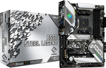 ASRock B550 Steel Legend, ATX Mainboard, 4x DDR4, max. 128GB, 1x HDMI 2.1, 1x USB-C 3.1