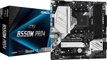 ASRock B550M Pro4, µATX Mainboard, 4x DDR4, max. 128GB, 1x VGA, 1x HDMI 2.1, 1x USB-C 3.1