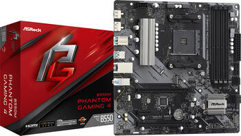 ASRock B550M Phantom Gaming 4, µATX Mainboard, 4x DDR4, max. 128GB, 1x HDMI 2.1