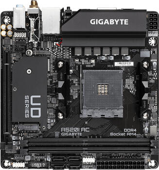 GIGABYTE A520I AC, Mini-ITX Mainboard, 2x DDR4, max. 64GB, 2x HDMI 2.1