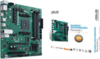 ASUS Pro B550M-C/CSM, µATX Mainboard, 4x DDR4, max. 128GB, 1x HDMI 2.1, 1x USB-C 3.1 (10Gb/s)
