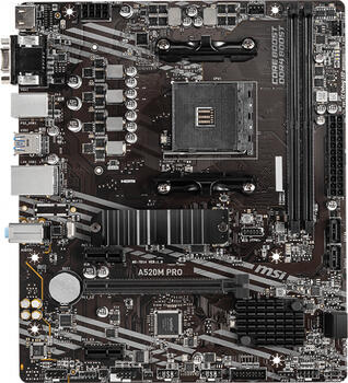 MSI A520M Pro, µATX Mainboard, 2x DDR4, max. 64GB,