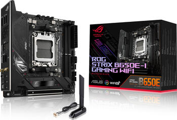 ASUS ROG Strix B650E-I Gaming Wi-Fi 6E, Mini-ITX Mainboard, 2x DDR5, max. 64GB, 1x HDMI 2.1, 1x USB-C 3.2, 1x USB-C 3.1
