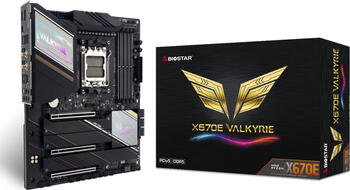 Biostar X670E Valkyrie, ATX Mainboard, 4x DDR5, max. 128GB, HDMI 2.1, DisplayPort 1.4, USB-C 3.2 Biostar X670E Valkyrie, ATX Mainboard, 4x DDR5, max. 128GB, HDMI 2.1, DisplayPort 1.4, USB-C 3.2