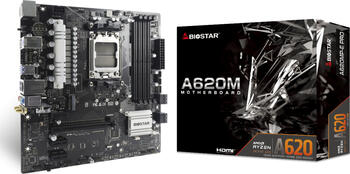 Biostar A620MP-E Pro, µATX-Mainboard, 4x DDR5, max. 128GB, HDMI 1.4, DisplayPort 1.2, 4x USB-A 3.0