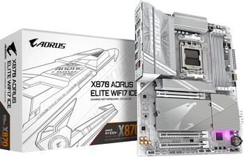 GIGABYTE X870 AORUS Elite WIFI7 ICE&comma; ATX Mainboard&comma; 4x DDR5 max&period; 192GB&comma; HDMI 2&period;1&comma; DisplayPort 1&period;4&comma; 2x USB-C 4