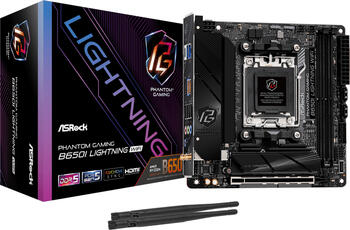ASRock B650I Lightning WiFi Mini-ITX Mainboard, 2x DDR5 1x HDMI 2.1, 1x USB-C 3.1 ASRock B650I Lightning WiFi Mini-ITX Mainboard, 2x DDR5 1x HDMI 2.1, 1x USB-C 3.1