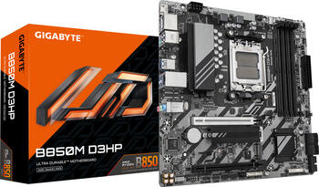 GIGABYTE B850M D3HP&comma; &micro;ATX Mainboard&comma; 4x DDR5&comma; max&period; 256GB 2x DP 1&period;4&comma; 1x HDMI 2&period;1&comma; 1x USB-C 3&period;0 &lpar; &lpar;5Gb&sol;s&rpar;