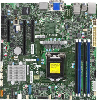 Supermicro X11SSZ-QF retail, µATX Mainboard, 4x DDR4,  max. 64GB, 1x VGA, 1x DVI-D