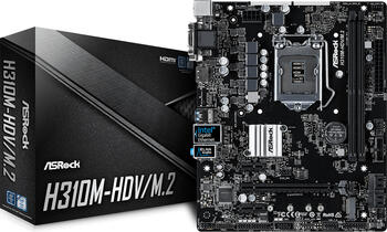 ASRock H310M-HDV/M.2, µATX Mainboard, 2x DDR4, max. 32GB, 1x VGA, 1x DVI-D, 1x HDMI 1.4