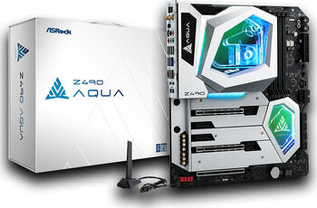 ASRock Z490 AQUA, Sockel 1200, E-ATX-Mainboard 4x DDR4 max. 128GB, RGB, Bluetooth 5.1 + WLAN