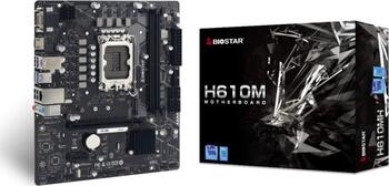 Biostar H610MH, Sockel 1700, µATX-Mainboard 2x DDR4 max. 64GB, VGA, HDMI 2.0, 2x USB-A 3.0