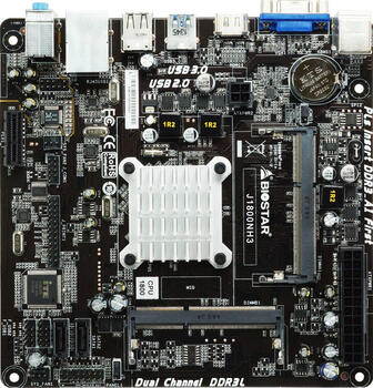 Biostar J1800NH3 Mini ITX Mainboard, Celeron J1800, 2C/2T, 2.41-2.58GHz, VGA, HDMI 1.x, USB-A 3.0
