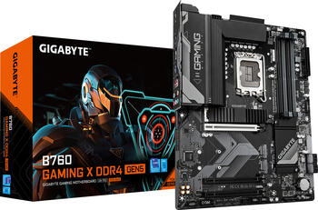 GIGABYTE B760 Gaming X DDR4 GEN5&comma; ATX Mainboard&comma; 4x DDR4 max&period; 128GB UDIMM&comma; 1x HDMI 2&period;1&comma; 1x Displayport