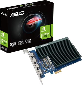 ASUS GeForce GT 730 Silent, GT730-SL-2GD5-BRK, 2GB GDDR5 Grafikkarte, 4x HDMI 1.4