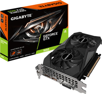 GIGABYTE GeForce GTX 1650 D6 Windforce OC 4G (Rev 2.0), 4GB GDDR6 Grafikkarte, DVI, HDMI, DP