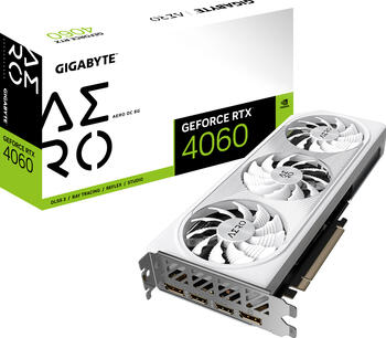 GIGABYTE GeForce RTX 4060 Aero OC 8G, 8GB GDDR6 Grafikkarte, 2x HDMI, 2x DP