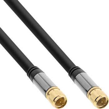 3m Antennenkabel InLine Premium schwarz 4x geschirmt&comma; 2x F-Stecker&comma; >110dB