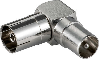 Koax-Winkeladapter: Koax-Buchse > Koax-Stecker 90 Grad