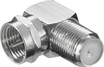 1er-Pack goobay Adapter F-Stecker > F-Kupplung, 90° Winkel