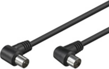 1,5m 90° Antennenkabel Stecker > Buchse schwarz goobay