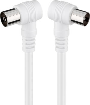 2,5m 90° Antennenkabel Stecker > Buchse weiss goobay