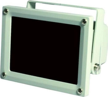 IR-LED-Spot Outdoor Strahler,12W, IP65, RW ca. 15-20m mit Dämmerungsschalter lichtgrau Synergy21