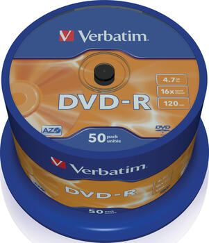 VERBATIM DVD-R 16X 50er Spindel 4.7GB DVD-Rohlinge 