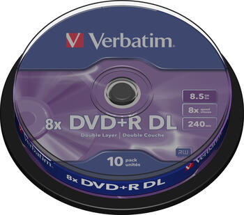 VERBATIM DVD+R 8x 10er DL Spindel 8.5GB DVD-Rohlinge 