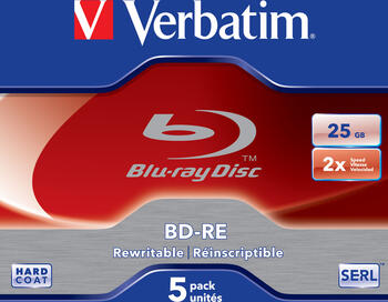 Verbatim BD-RE 2x 5er Jewelcase 25GB Blu-Ray-Rohlinge 
