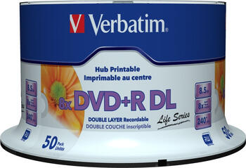 VERBATIM DVD+R 8x 50er DL Spindel 8.5GB DVD-Rohlinge 