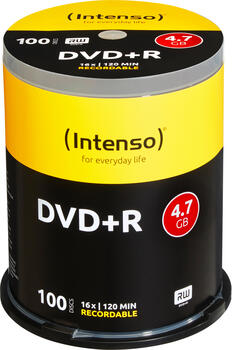 Intenso DVD+R 16x 100er Spindel 4.7GB CD-Rohling 