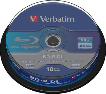 Verbatim BD-R DL 50GB 6x, 10er Spindel BD-Rohlinge 