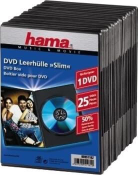 CD/ DVD-Leerhüllen Hama 25er-Pack Slim schwarz 
