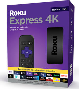 ROKU Express 4K HD/4K/HDR Streaming Media Player mit Fernbedienung, HDR10+, HLG, AirPlay