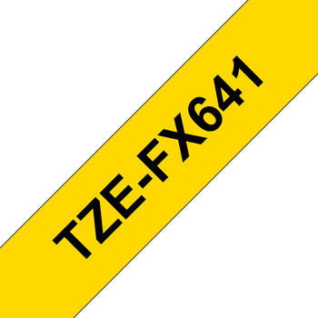 Brother TZe-FX641 18mm, schwarz/gelb 