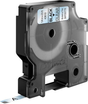 Dymo D1 6mm x 7m, Schwarz auf Transparent